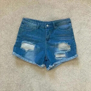 New with tags sheilay high rise ripped jean shorts in size medium